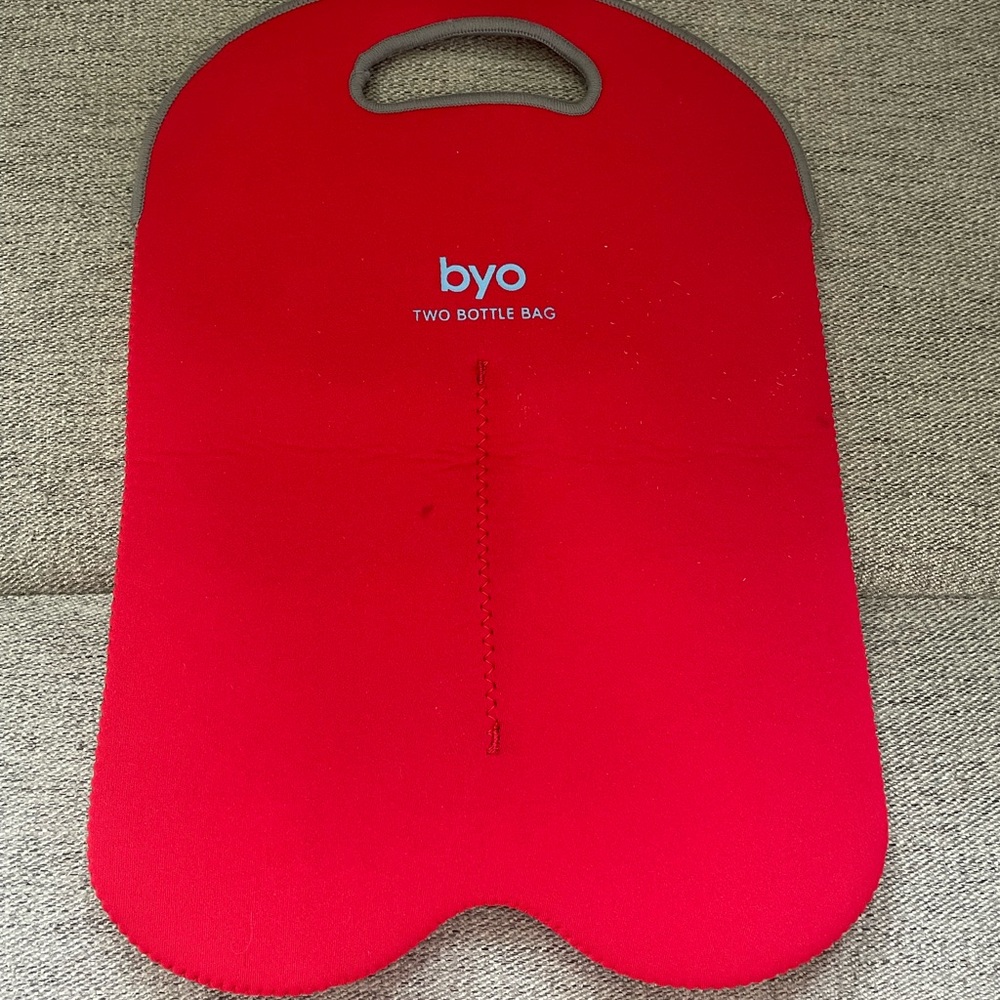 byo Two Bottle Bag - Bright Red Neoprene Bottle Carrier